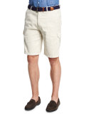 Garment-Dyed Cargo Shorts, Ivory