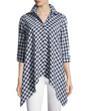 Drama Gingham Handkerchief Shirt, Petite  