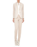 Pick-Stitched Two-Button Jacket, Neutral