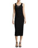 Scoop-Neck Lace Midi Tank Dress, Bless