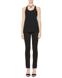 Zip-Cuff Skinny Jeans, Black