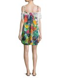 Eden Floral-Print Off-the-Shoulder Coverup Dress