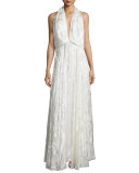 Sleeveless Burnout Flowy Gown 