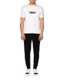 Track-Stripe Drawstring Sweatpants, Black
