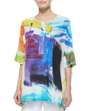 PRINTED SILK SELENE TOP