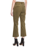 Alain Suede Cropped Boot-Cut Pants