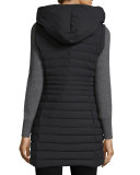Hooded Zip-Front Puffer Vest
