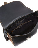 Bridle Men's House Check & Leather Medium Satchel Bag, Black