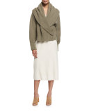 Loretta Shawl-Collar Cardigan, Dark Pear