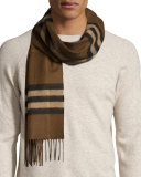 Men's Cashmere Giant Icon Scarf, Brown