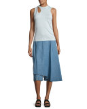 Caia Cutout Jersey Tank, Blue