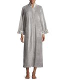 Faux-Fur Zip-Front Caftan, Snow Leopard