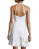 Vineyard Sleeveless Ruffle-Front Dress, Cotton Patchwork