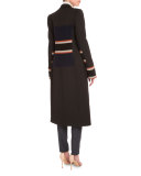 One-Button Long Tuxedo Coat, Multi Colors