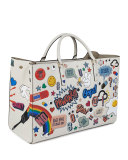 Ebury Sticker-Print Leather Tote Bag