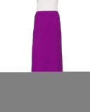Textured Seersucker Pencil Skirt, Plum