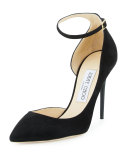 Lucy Half-d'Orsay Suede Pump, Black