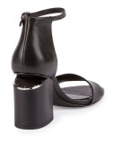 Abby Tilt-Heel Leather d'Orsay Sandal, Black