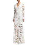 Long-Sleeve Lace Gown 