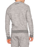 Kanji-Character Long-Sleeve Sweatshirt, Gray