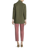 Clairene New Divide Open-Front Coat, Pine