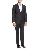 Tonal Check Super 130s Wool Two-Piece Suit, Gray
