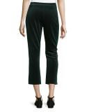 Velvet Cropped Pants, Spruce Green 