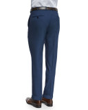 High-Performance Wool Twill Trousers, Blue