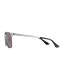 Signet Monochromatic Square Double-Bridge Sunglasses