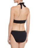 Nailed It Studded Halter Swim Top, Black