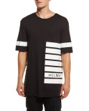 Striped Oversized Logo T-Shirt, Black