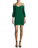 Carli Cold-Shoulder Crepe Mini Dress