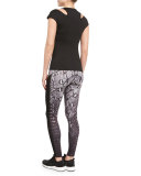 Stardust Printed Sport Leggings with Mesh Inserts