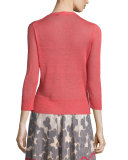 4-Way Linen-Blend Cardigan, Spiced Rose, Petite