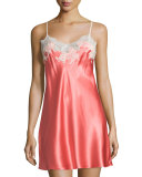 Jasmine Lace-Trim Chemise, Warm White