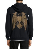 Embellished Eagle Hoodie, Black