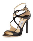 Lang Patent Strappy Sandal, Black