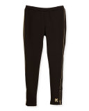 Milano Piped Ponte Leggings, Black, Size 6-10