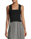 Lia Racerback Stretch Tank, Black
