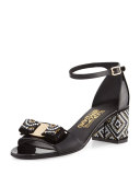 Gavina Mosaic City Sandal, Nero/Punch