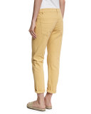 Garment-Dyed Cropped Jeans, Yellow