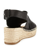 Sienna Crisscross Espadrille Wedge Sandal, Black