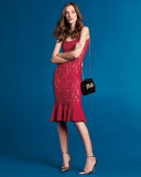 Lace Sleeveless Mermaid Midi Dress 