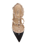 Rockstud Patent Sandal, Black