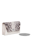 Anouk Python & Leather Chain Envelope Clutch Bag