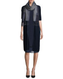 Sleeveless Layered-Hem Silk Georgette Dress