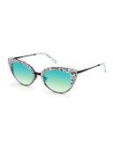 Josephine Mirrored Cat-Eye Sunglasses