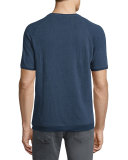 Textured Crewneck Short-Sleeve Sweatshirt, Twilight Blue