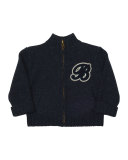 Knit Zip-Front Cardigan, Navy, Size 12M-2