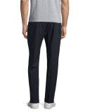 Cuffed-Hem Stretch-Wool Pants, Coastal